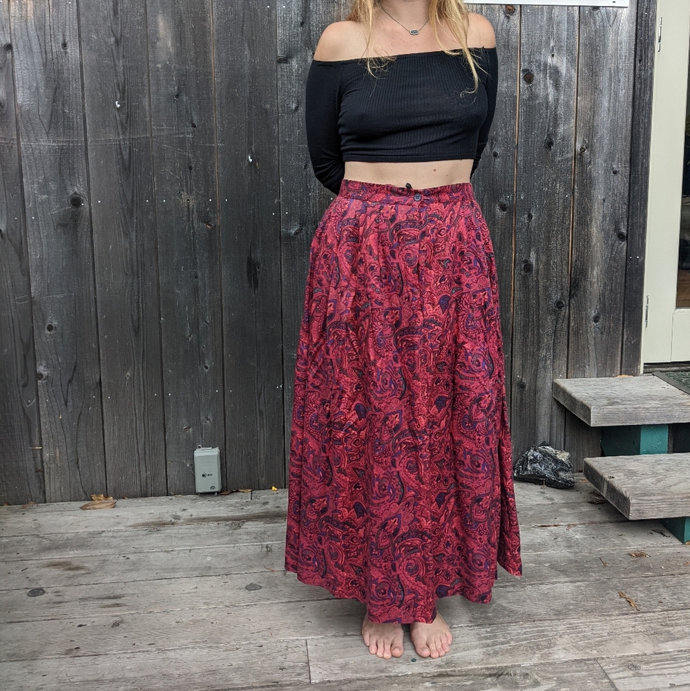 Vintage J.H. Collectibles Paisley Midi Skirt